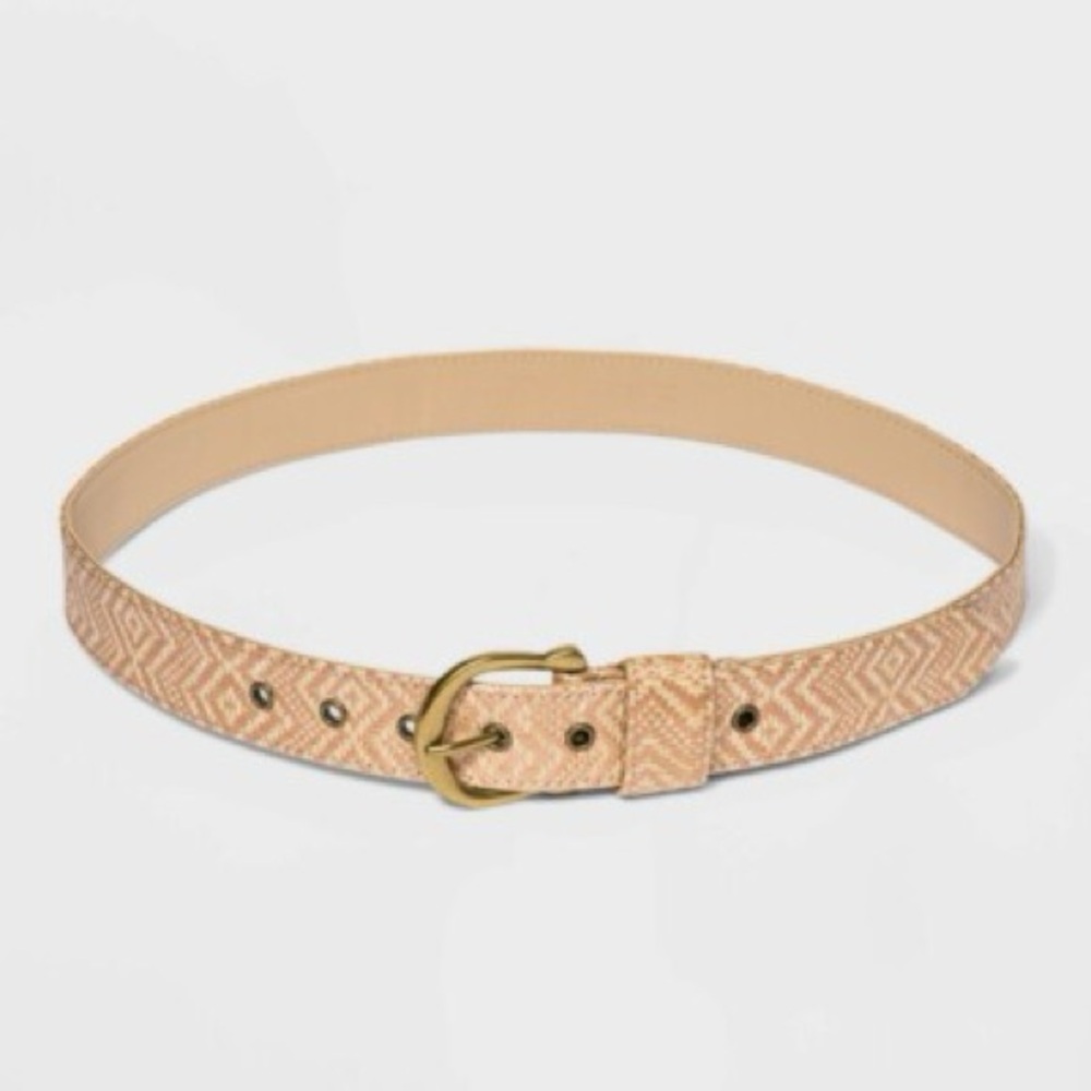 STRAW PINK AND TAN BELT S/M